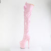 FLAMINGO-3028 Plateau Overknee Stiefel Rosa Lack von Pleaser – Ansicht 3