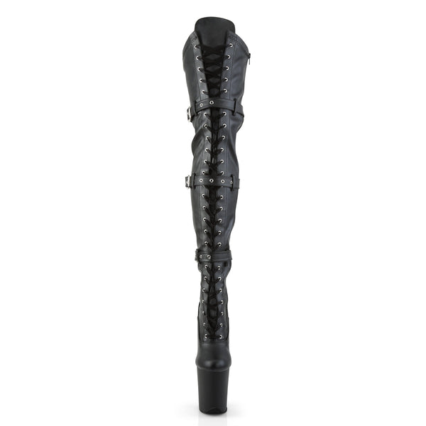FLAMINGO-3028 Plateau Overknee Stiefel Schwarz Matt von Pleaser – Ansicht 2