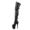 FLAMINGO-3028 Plateau Overknee Stiefel Schwarz Matt von Pleaser – Ansicht 3