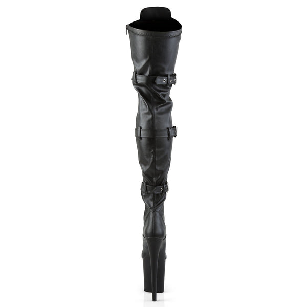 FLAMINGO-3028 Plateau Overknee Stiefel Schwarz Matt von Pleaser – Ansicht 4