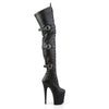 FLAMINGO-3028 Plateau Overknee Stiefel Schwarz Matt von Pleaser – Ansicht 5