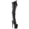 FLAMINGO-3028 Plateau Overknee Stiefel Schwarz Matt von Pleaser