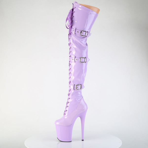 FLAMINGO-3028 Plateau Overkneestiefel Lila von Pleaser – Ansicht 3