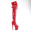 FLAMINGO-3028 Plateau Overknee Stiefel Rot Lack von Pleaser – Ansicht 5