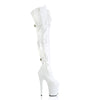 FLAMINGO-3028 Plateau Overknee Stiefel Weiß Lack von Pleaser – Ansicht 5
