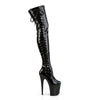 FLAMINGO-3050 Plateau Overknee Stiefel Schwarz von Pleaser – Ansicht 5