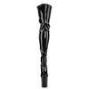 FLAMINGO-3063 Plateau Overknee Stiefel Schwarz Lack von Pleaser – Ansicht 2