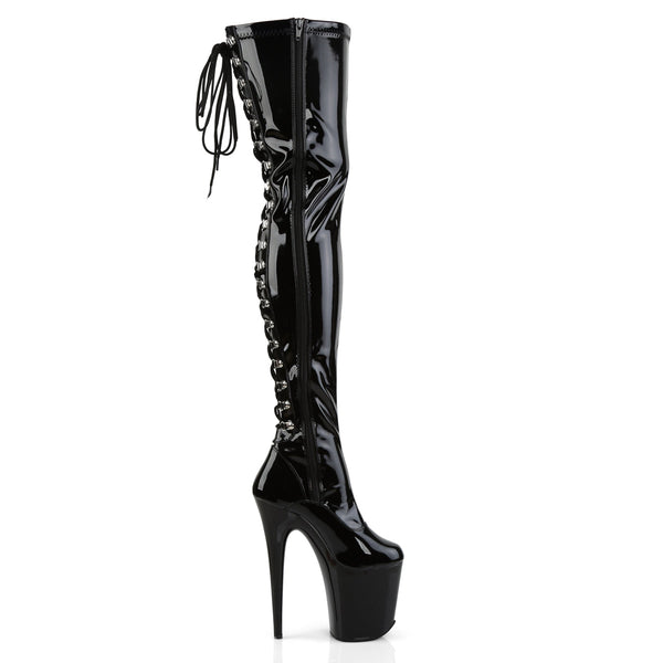 FLAMINGO-3063 Plateau Overknee Stiefel - Schwarz von Pleaser – Ansicht 5