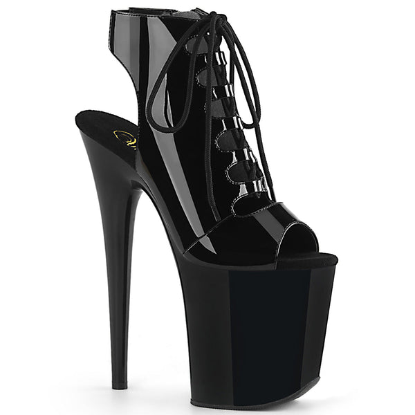 FLAMINGO-800-20 Plateau Stiefeletten Lack Schwarz von Pleaser