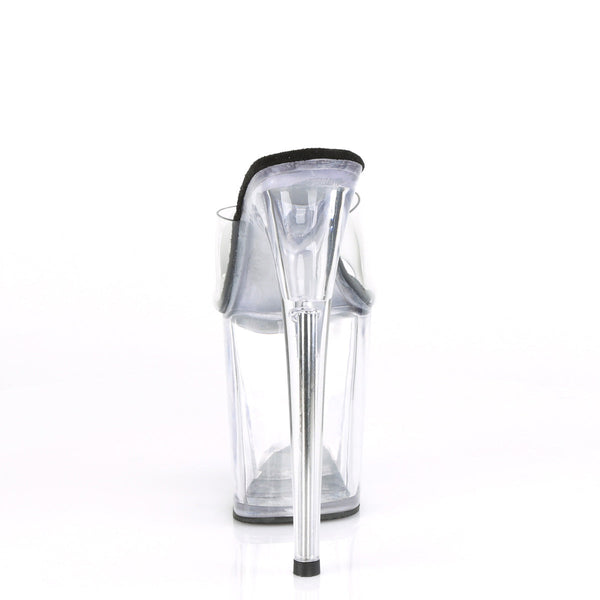 FLAMINGO-801 Plateau Pantoletten Schwarz/Transparent von Pleaser – Ansicht 4
