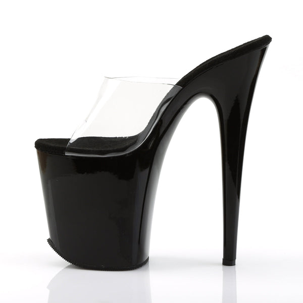 FLAMINGO-801 Plateau Pantoletten Schwarz Lack von Pleaser – Ansicht 3