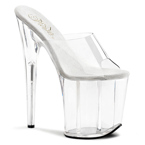 FLAMINGO-801 Plateau Pantoletten Transparent von Pleaser