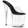 FLAMINGO-801 Plateau Pantoletten Schwarz/Transparent von Pleaser