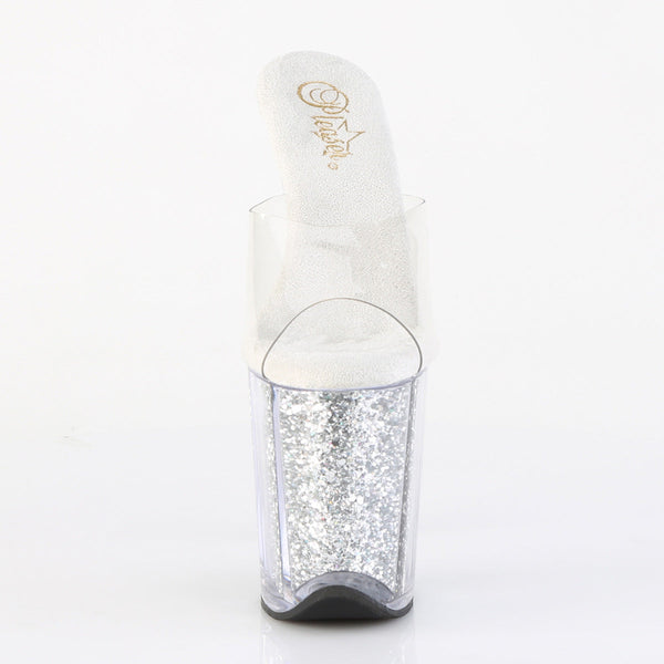 FLAMINGO-801G Plateau Pantoletten Silber von Pleaser – Ansicht 2