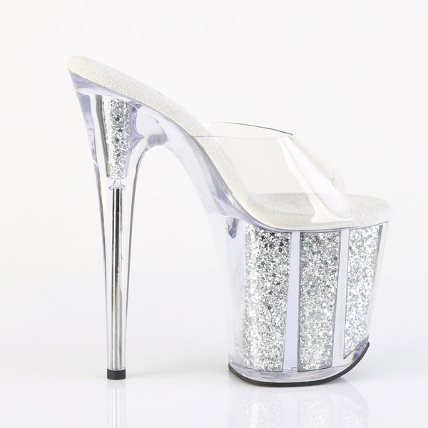 FLAMINGO-801G Plateau Pantoletten Silber von Pleaser – Ansicht 5