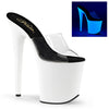 FLAMINGO-801UV Plateau Pantoletten Weiß UV von Pleaser
