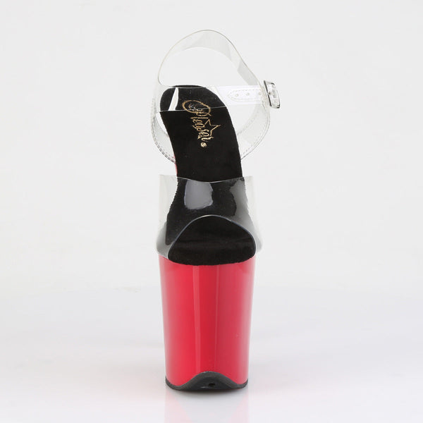 FLAMINGO-808 Plateau Sandaletten Rot Lack von Pleaser – Ansicht 2
