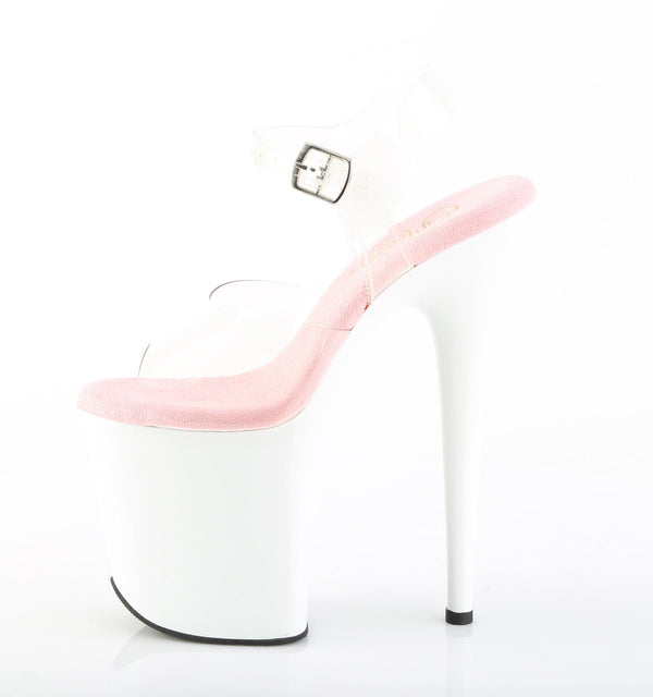 FLAMINGO-808 Plateau Sandaletten Weiß/ Rosé von Pleaser – Ansicht 3