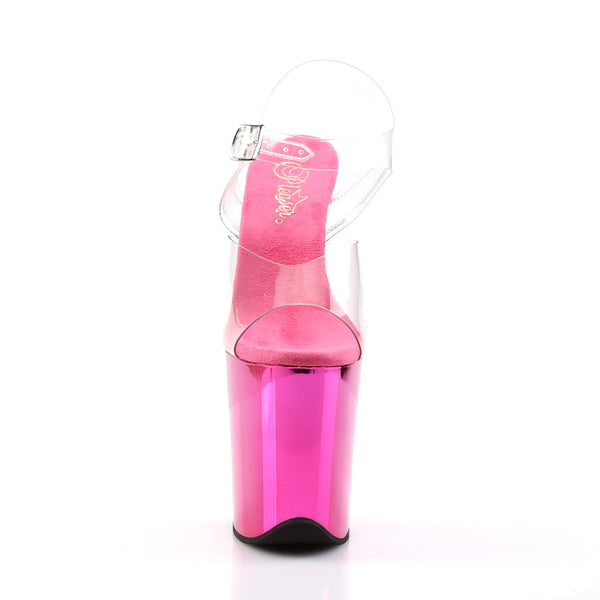 FLAMINGO-808 Plateau Sandaletten Pink Chrome von Pleaser – Ansicht 2