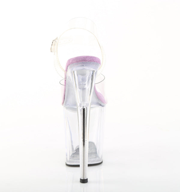FLAMINGO-808 Plateau Sandaletten Transparent/ Lila von Pleaser – Ansicht 4