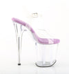 FLAMINGO-808 Plateau Sandaletten Transparent/ Lila von Pleaser – Ansicht 5
