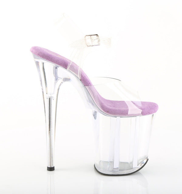 FLAMINGO-808 Plateau Sandaletten Transparent/ Lila von Pleaser – Ansicht 5