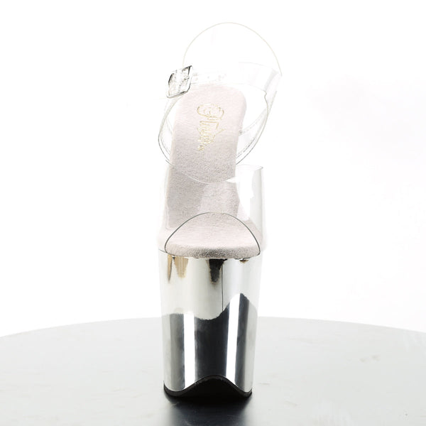 FLAMINGO-808 Plateau Sandaletten Silber von Pleaser – Ansicht 2