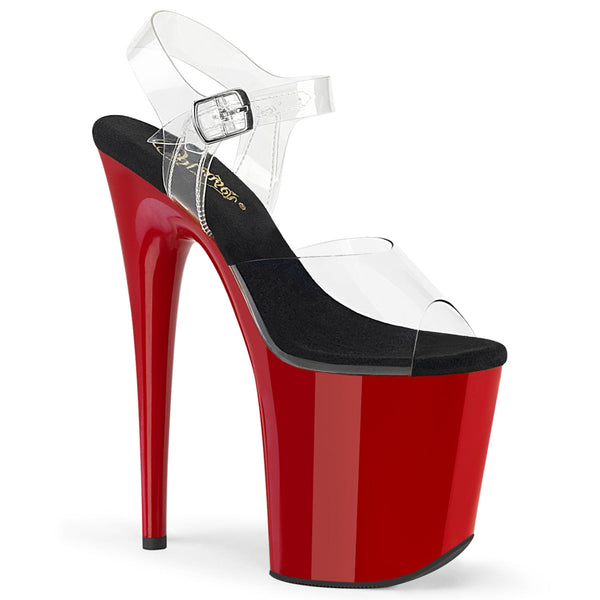 FLAMINGO-808 Plateau Sandaletten Rot Lack von Pleaser