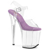 FLAMINGO-808 Plateau Sandaletten Transparent/ Lila von Pleaser