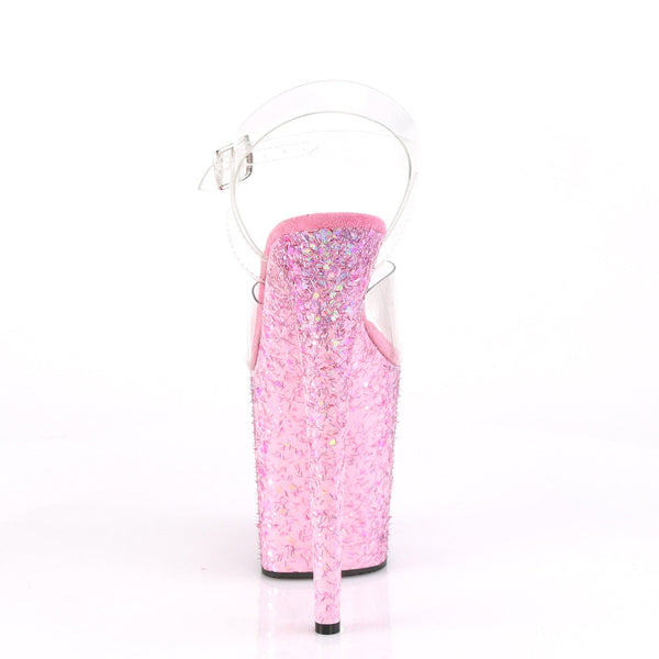 FLAMINGO-808CF Plateau Sandaletten - Pink Glitzer von Pleaser – Ansicht 4