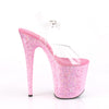 FLAMINGO-808CF Plateau Sandaletten - Pink Glitzer von Pleaser – Ansicht 5