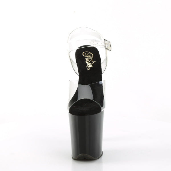 FLAMINGO-808CRS-2 Plateau Sandaletten - Transparent/Schwarz von Pleaser – Ansicht 2