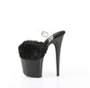FLAMINGO-808FUR Plateau Sandaletten Schwarz Lack Kunstfell von Pleaser – Ansicht 3