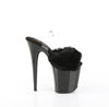 FLAMINGO-808FUR Plateau Sandaletten Schwarz Lack Kunstfell von Pleaser – Ansicht 5