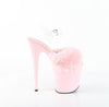 FLAMINGO-808FUR Plateau Sandaletten Rosa Lack Kunstfell von Pleaser – Ansicht 5