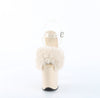 FLAMINGO-808FUR Plateau Sandaletten Beige Lack Kunstfell von Pleaser – Ansicht 2