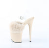 FLAMINGO-808FUR Plateau Sandaletten Beige Lack Kunstfell von Pleaser – Ansicht 3