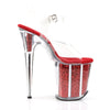 FLAMINGO-808G Plateau Sandaletten Rot Glitzer von Pleaser – Ansicht 5