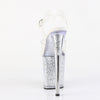 FLAMINGO-808G Plateau Sandaletten Silber Transparent von Pleaser – Ansicht 4