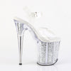 FLAMINGO-808G Plateau Sandaletten Silber Transparent von Pleaser – Ansicht 5