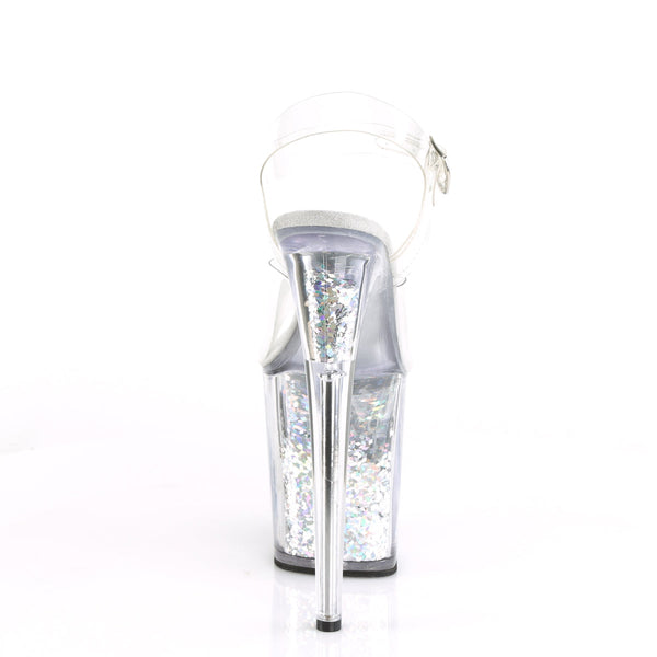FLAMINGO-808GF Plateau Sandaletten Silber von Pleaser – Ansicht 4
