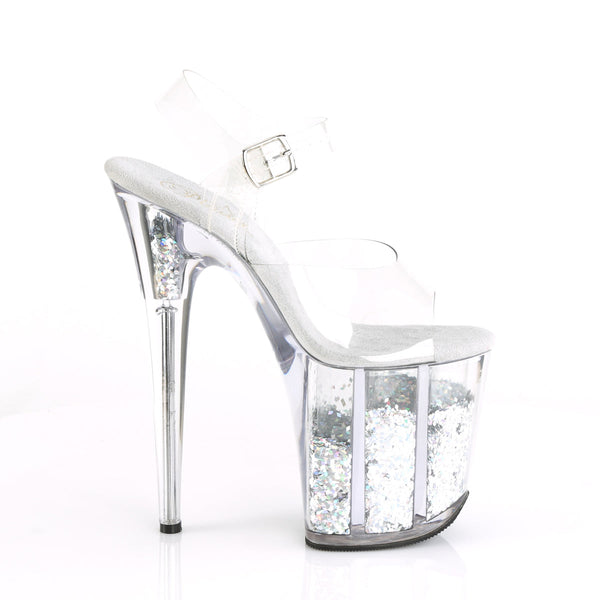 FLAMINGO-808GF Plateau Sandaletten Silber von Pleaser – Ansicht 5