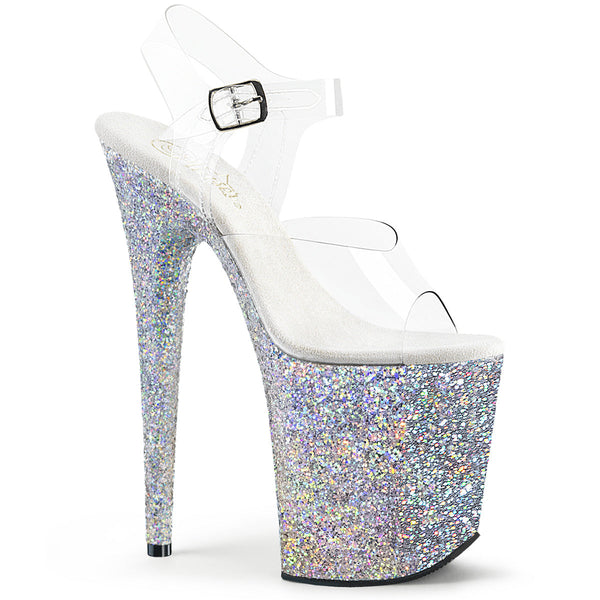 FLAMINGO-808LG Plateau Sandaletten Glitzer von Pleaser