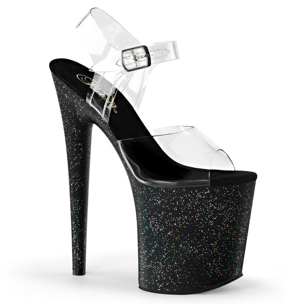 FLAMINGO-808MG Plateau Sandaletten Schwarz von Pleaser