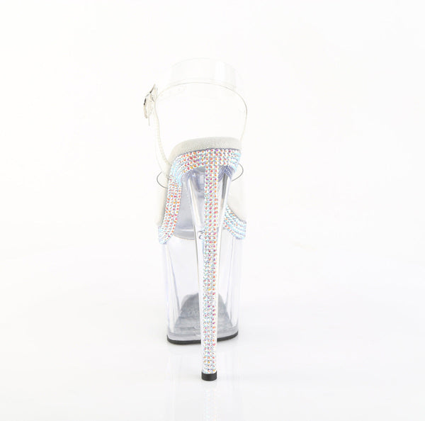 FLAMINGO-808MLS Plateau Sandaletten Transparent Strass von Pleaser – Ansicht 4