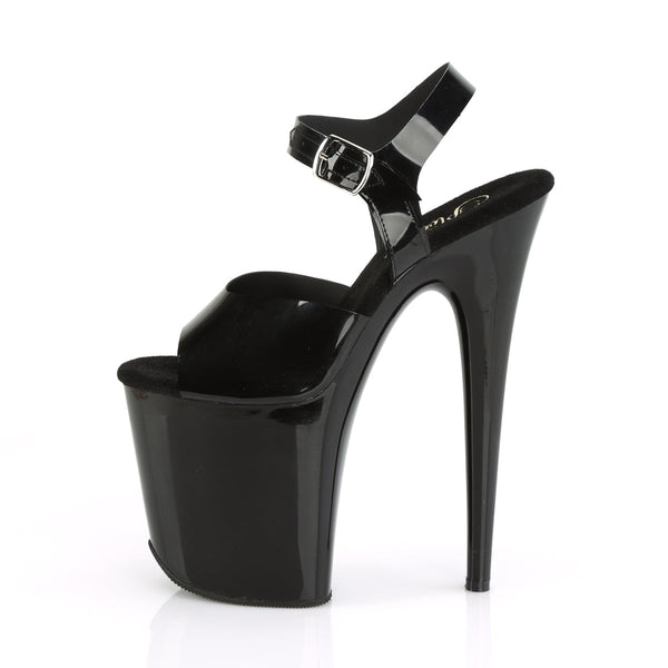 FLAMINGO-808N Plateau Sandaletten Schwarz Lack von Pleaser – Ansicht 3