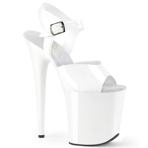 FLAMINGO-808N Plateau Sandaletten Weiß Lack von Pleaser