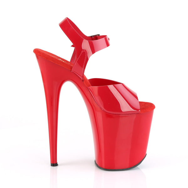 FLAMINGO-808N Plateau Sandaletten Rot Lack von Pleaser – Ansicht 5