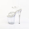 FLAMINGO-808PREM-STN Plateau Sandaletten Transparent Strass von Pleaser – Ansicht 3