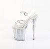 FLAMINGO-808PREM-STN Plateau Sandaletten Silber Glitzer von Pleaser – Ansicht 3